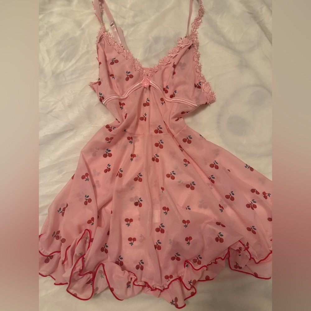 & Other Stories Pink Cherry Print Chemise